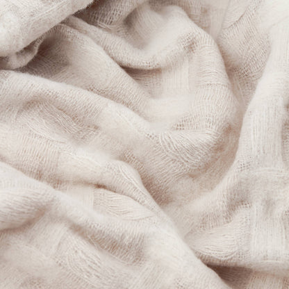 Walton Waffle Fringed Throw - Linen, 130 × 180cm