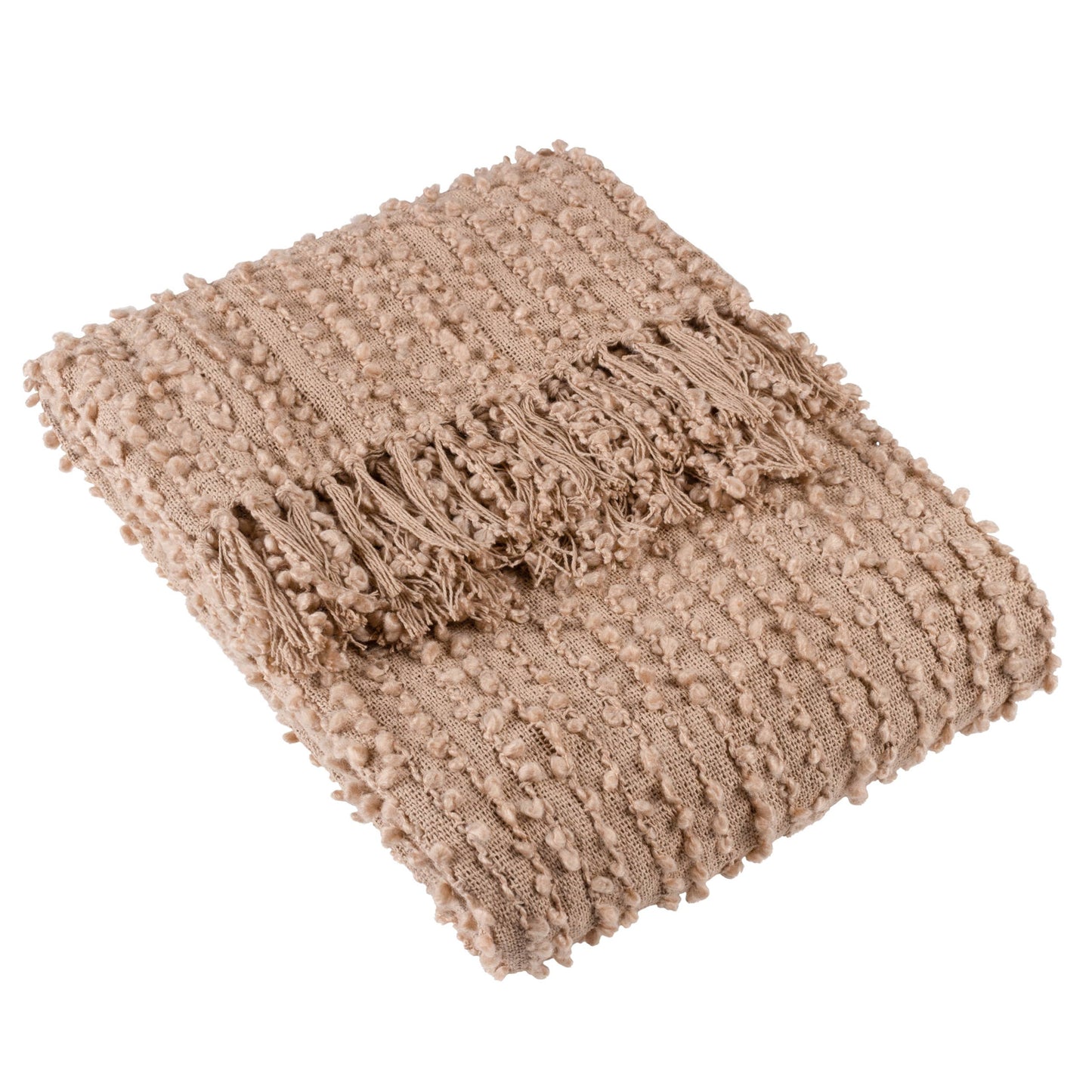 Arvo Woven Tasselled Throw - Plaster, 130 × 180cm