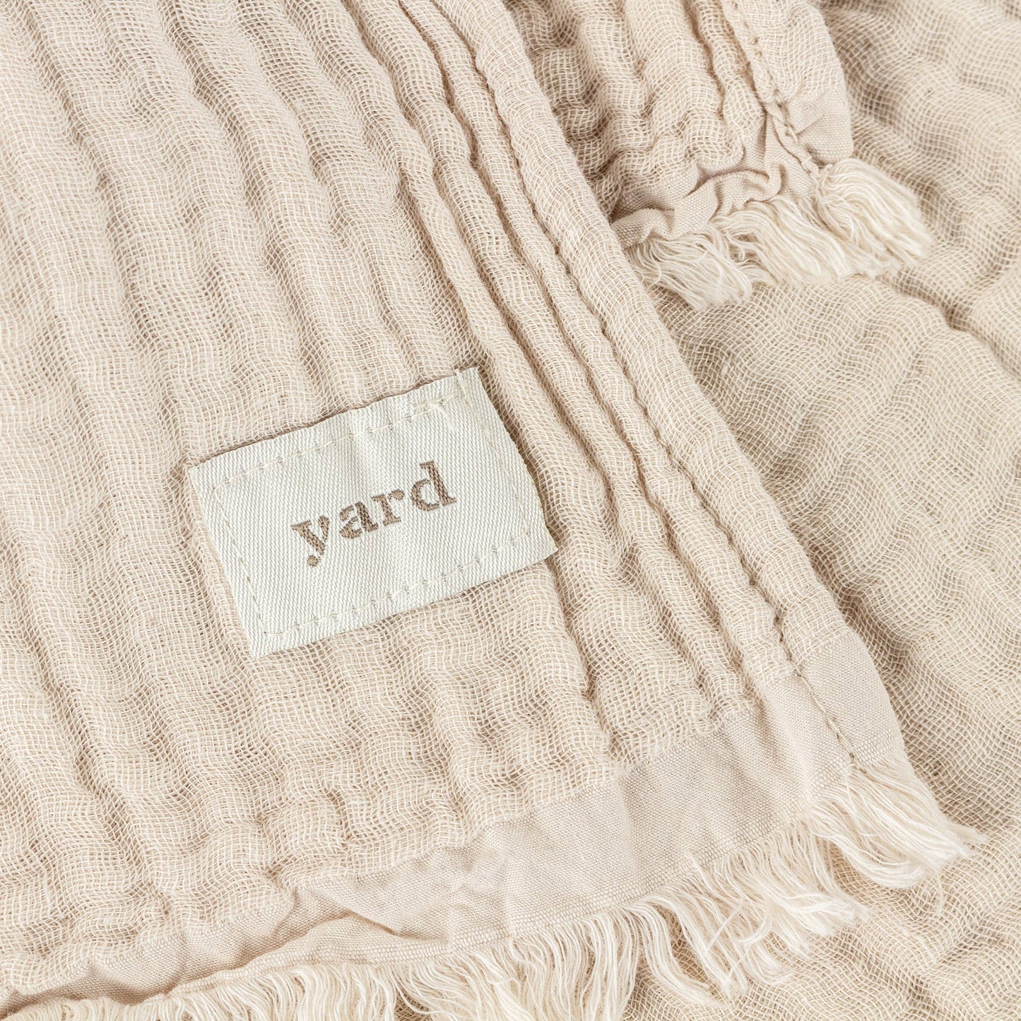 Lark Muslin Cotton Throw - Natural, 130 × 180cm