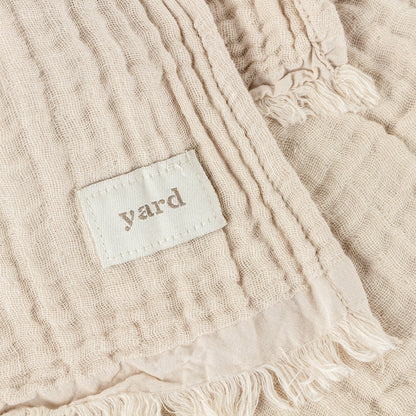 Lark Muslin Cotton Throw - Natural, 130 × 180cm