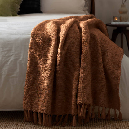 Candar Textured Bouclé Throw - Ginger, 130 × 170cm