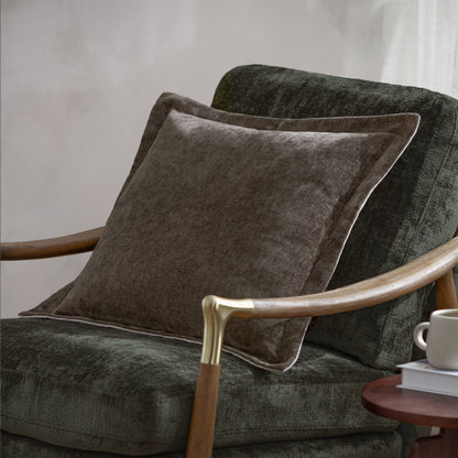 Dune Chenille Cushion - Mole, Feather Filled, 50 × 50cm