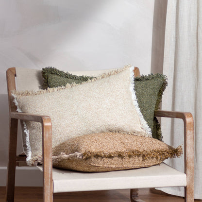 Doze Textured Cushion - Natural, Feather Filled, 40 × 60cm