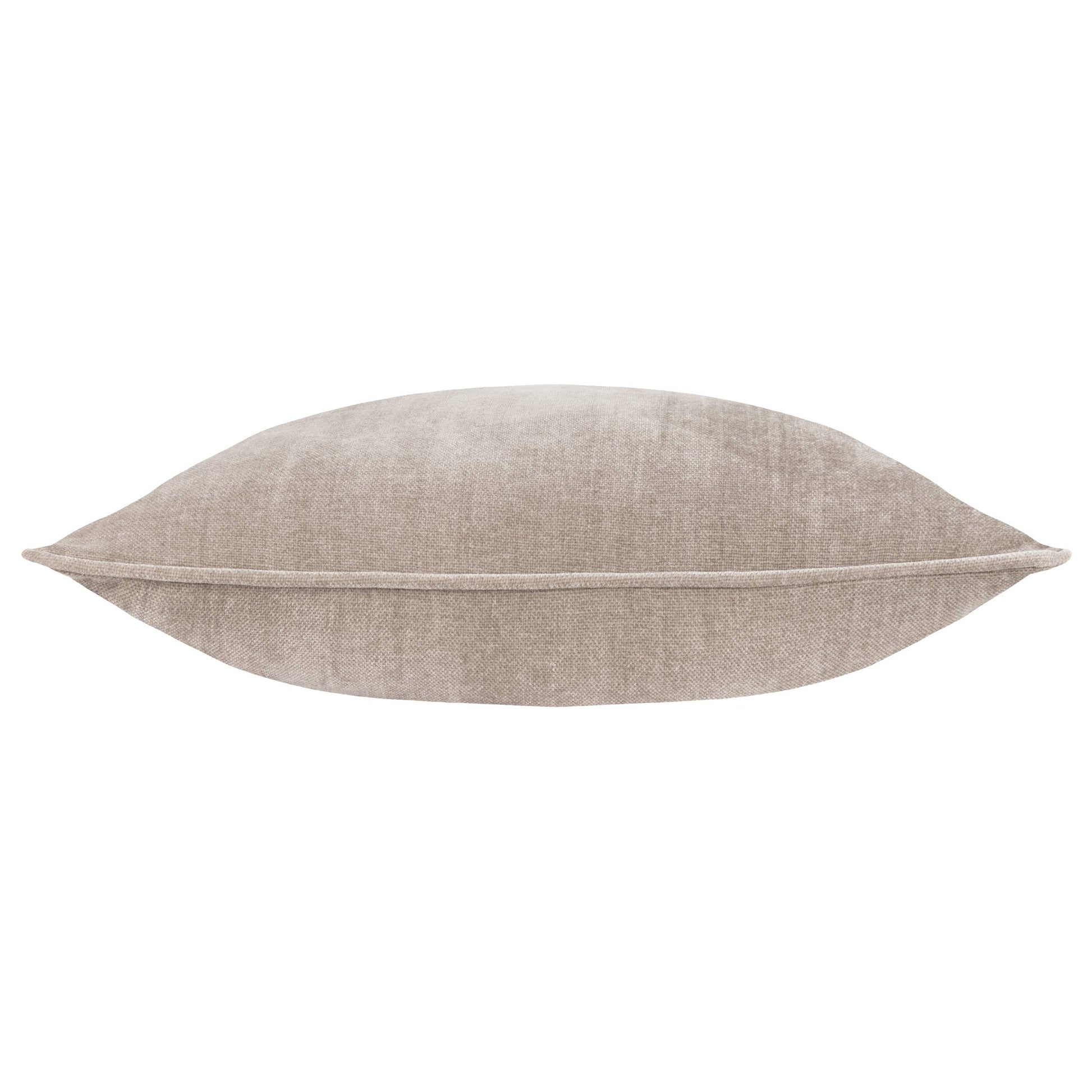 Heavy Chenille Cushion - Greige, Feather Filled, 50 × 50cm