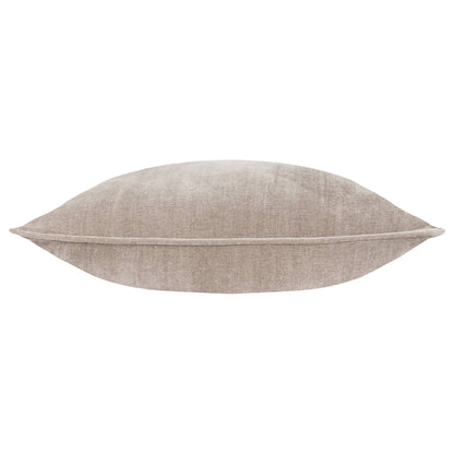 Heavy Chenille Cushion - Greige, Feather Filled, 50 × 50cm