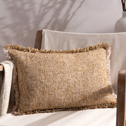 Doze Textured Cushion - Biscuit, Feather Filled, 40 × 60cm
