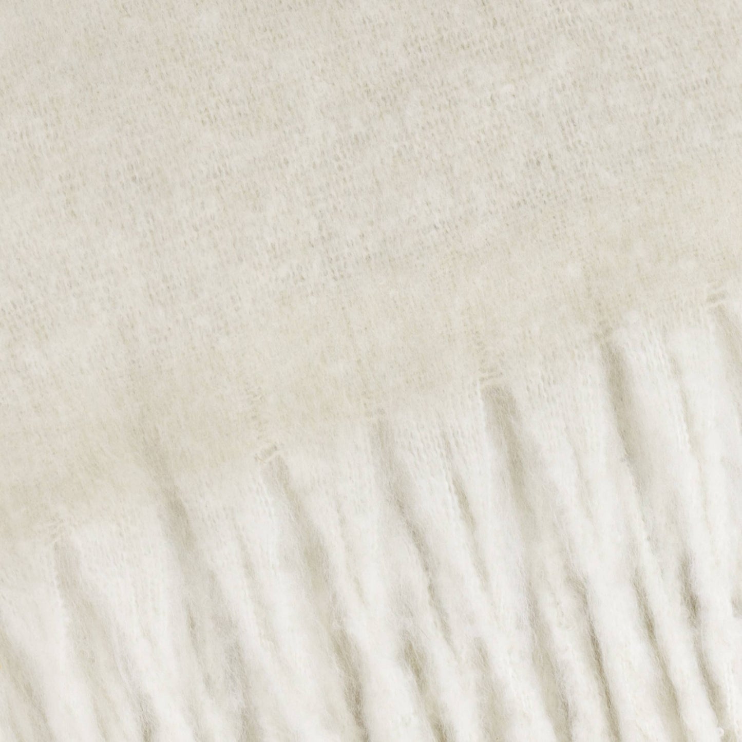 Cozy Woven Tasselled Throw - Ecru, 140 × 180cm