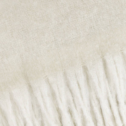 Cozy Woven Tasselled Throw - Ecru, 140 × 180cm