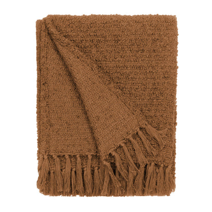 Candar Textured Bouclé Throw - Ginger, 130 × 170cm