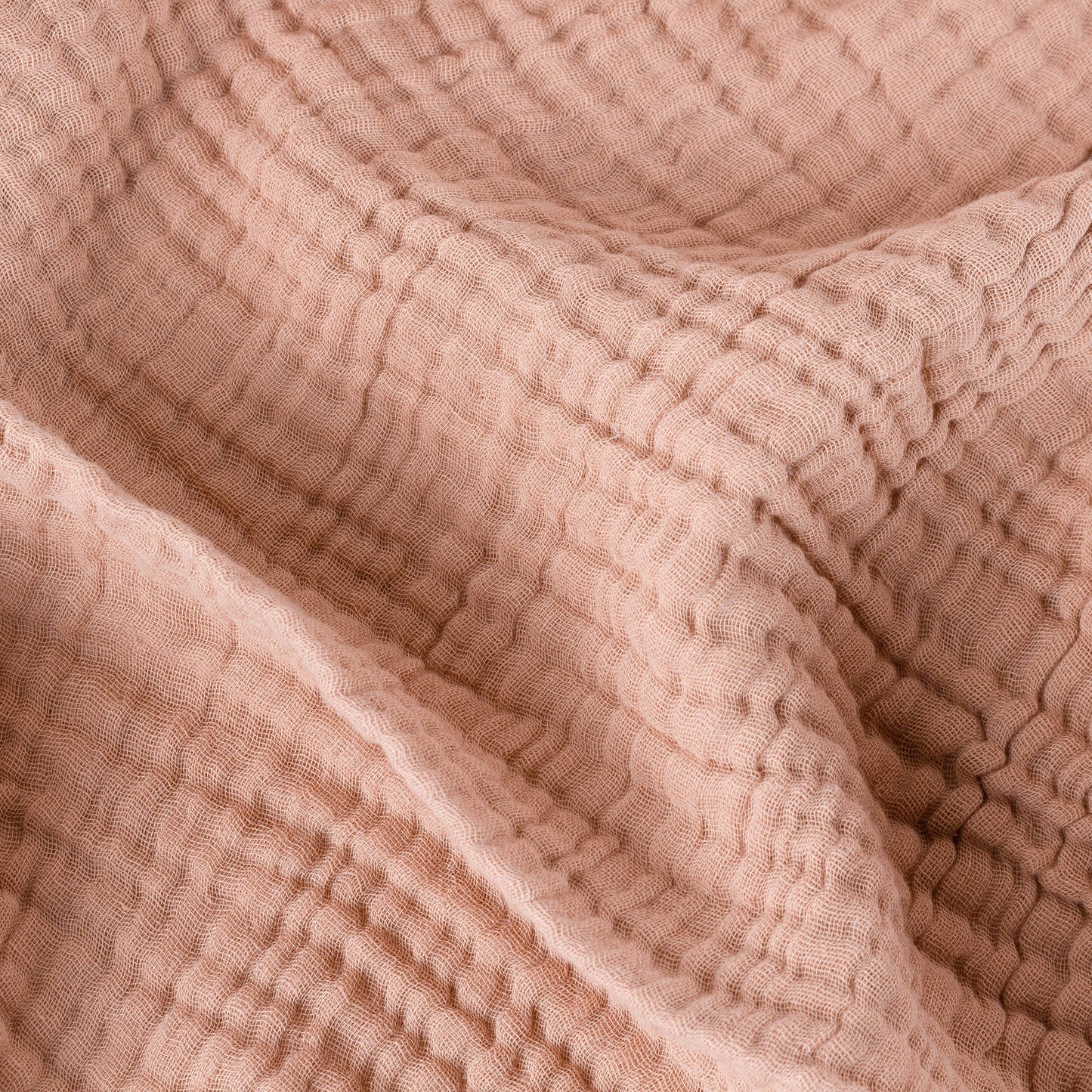 Lark Muslin Cotton Throw - Pink Clay, 130 × 180cm