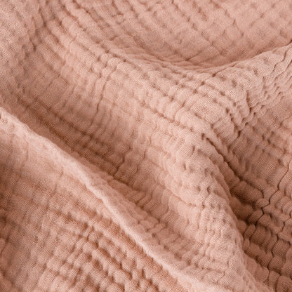 Lark Muslin Cotton Throw - Pink Clay, 130 × 180cm