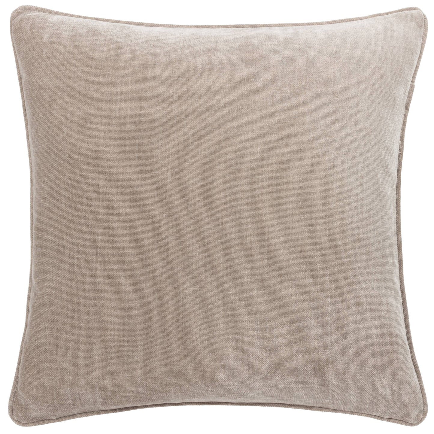 Heavy Chenille Cushion - Greige, Feather Filled, 50 × 50cm