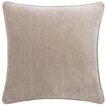 Heavy Chenille Cushion - Greige, Feather Filled, 50 × 50cm