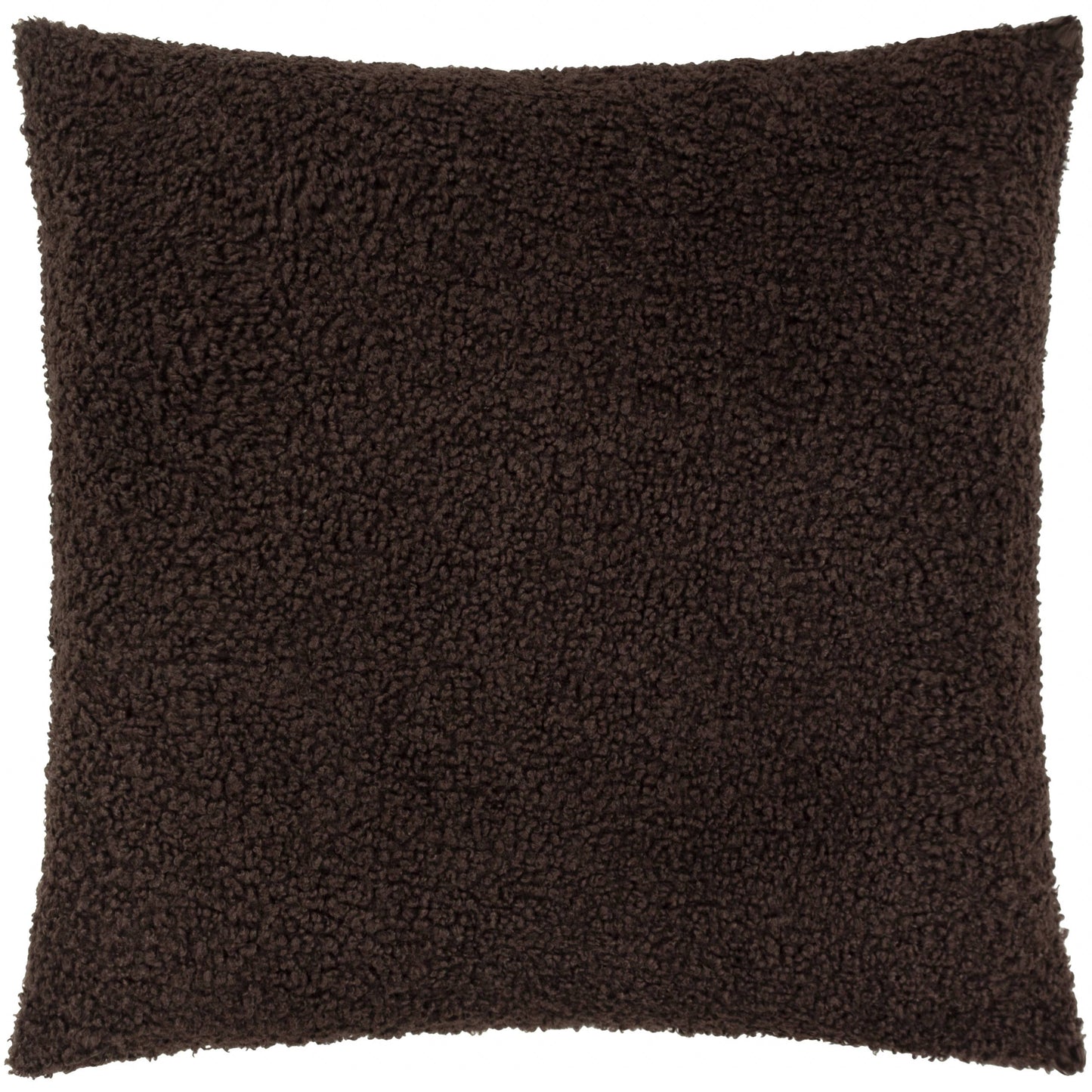 Cabu Chunky Bouclé Cushion - Chocolate, Feather Filled, 55 × 55cm
