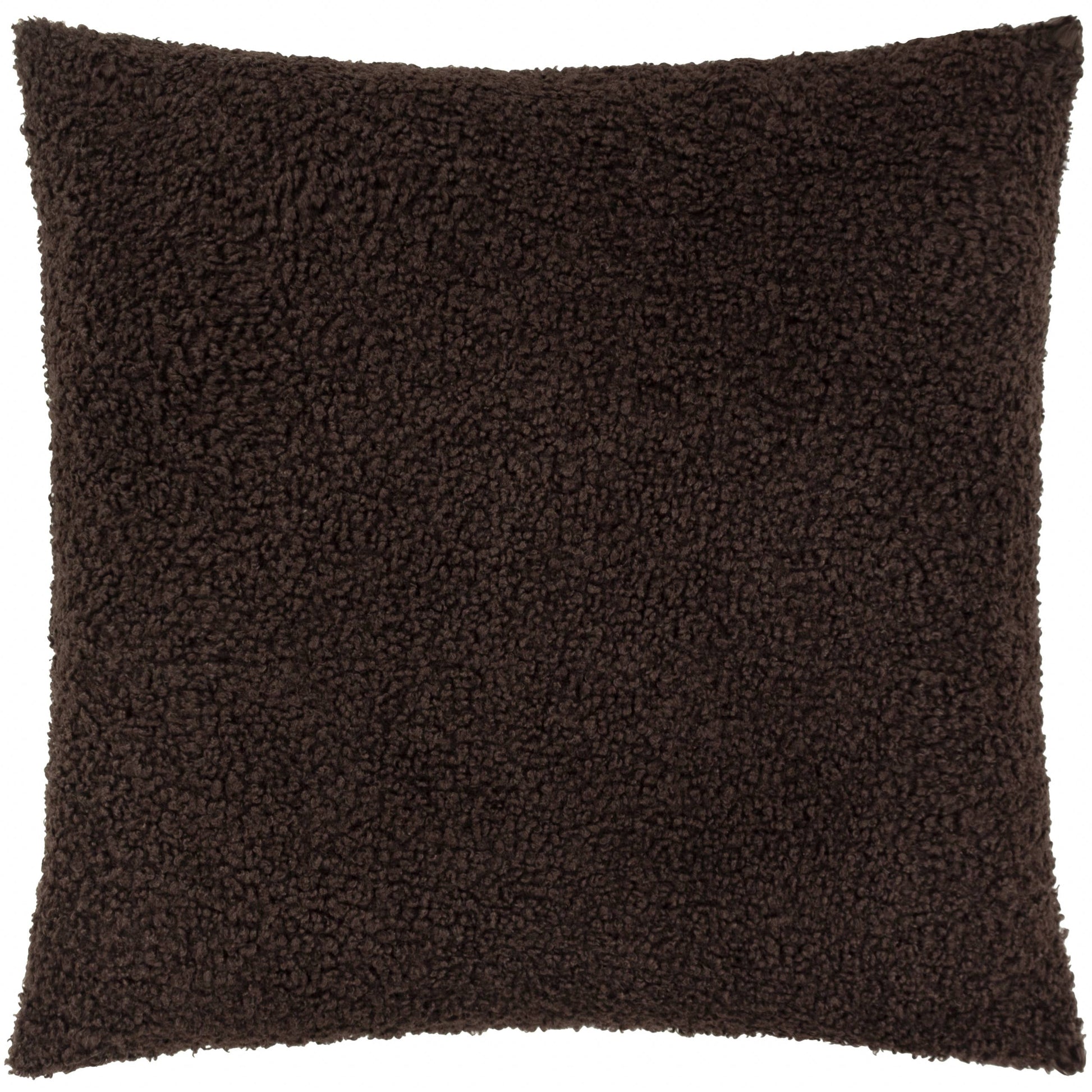 Cabu Chunky Bouclé Cushion - Chocolate, Feather Filled, 55 × 55cm