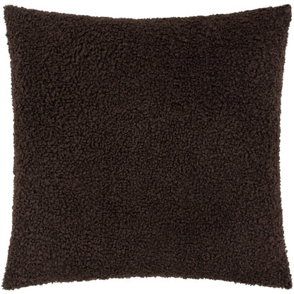 Cabu Chunky Bouclé Cushion - Chocolate, Feather Filled, 55 × 55cm