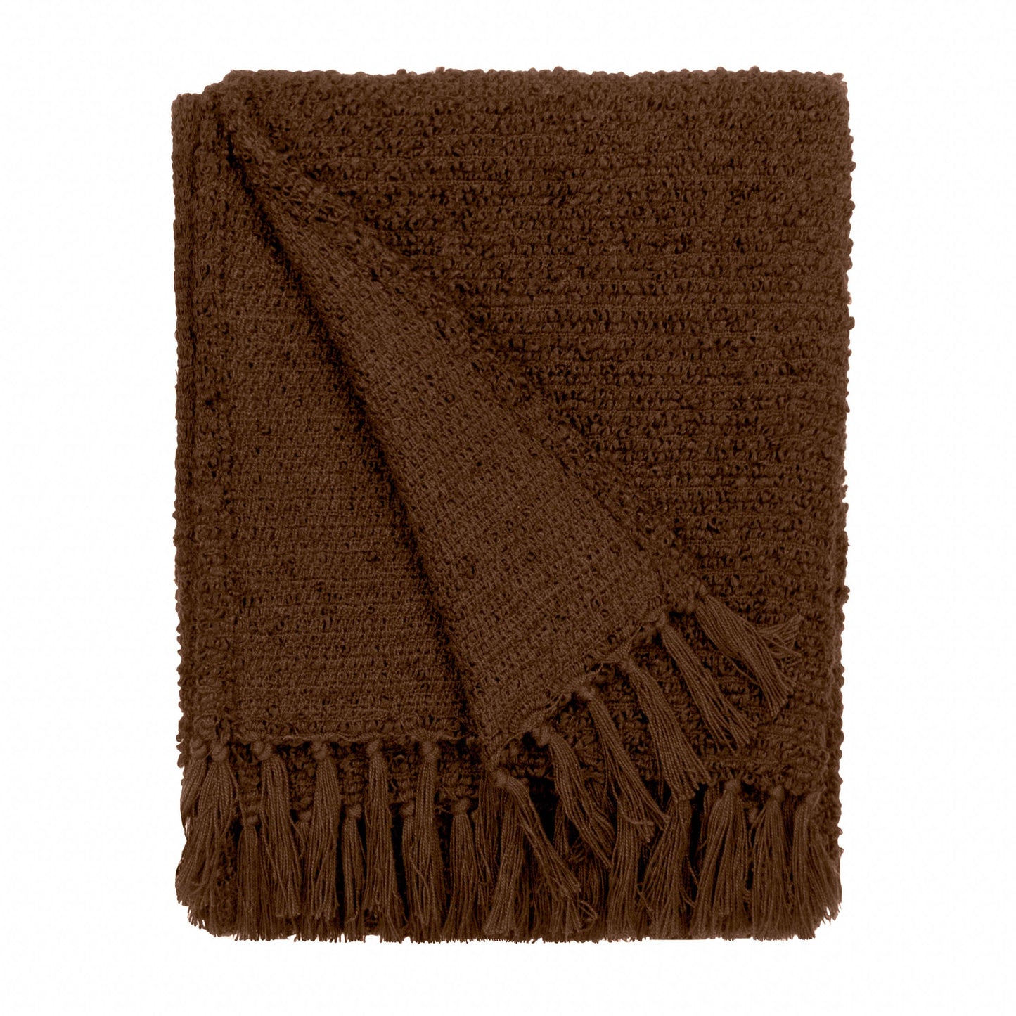 Candar Textured Bouclé Throw - Cocoa, 130 × 170cm