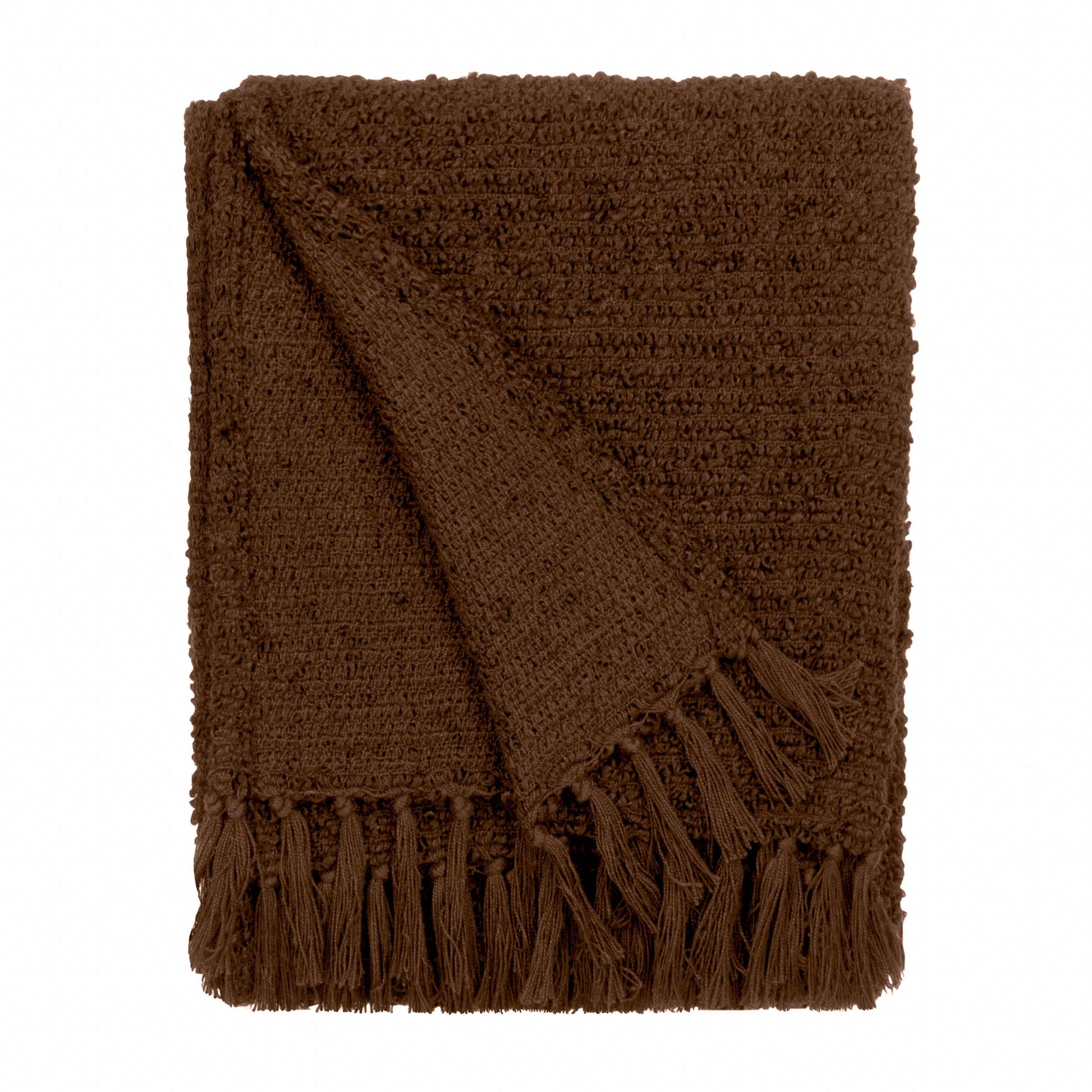 Candar Textured Bouclé Throw - Cocoa, 130 × 170cm