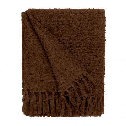 Candar Textured Bouclé Throw - Cocoa, 130 × 170cm