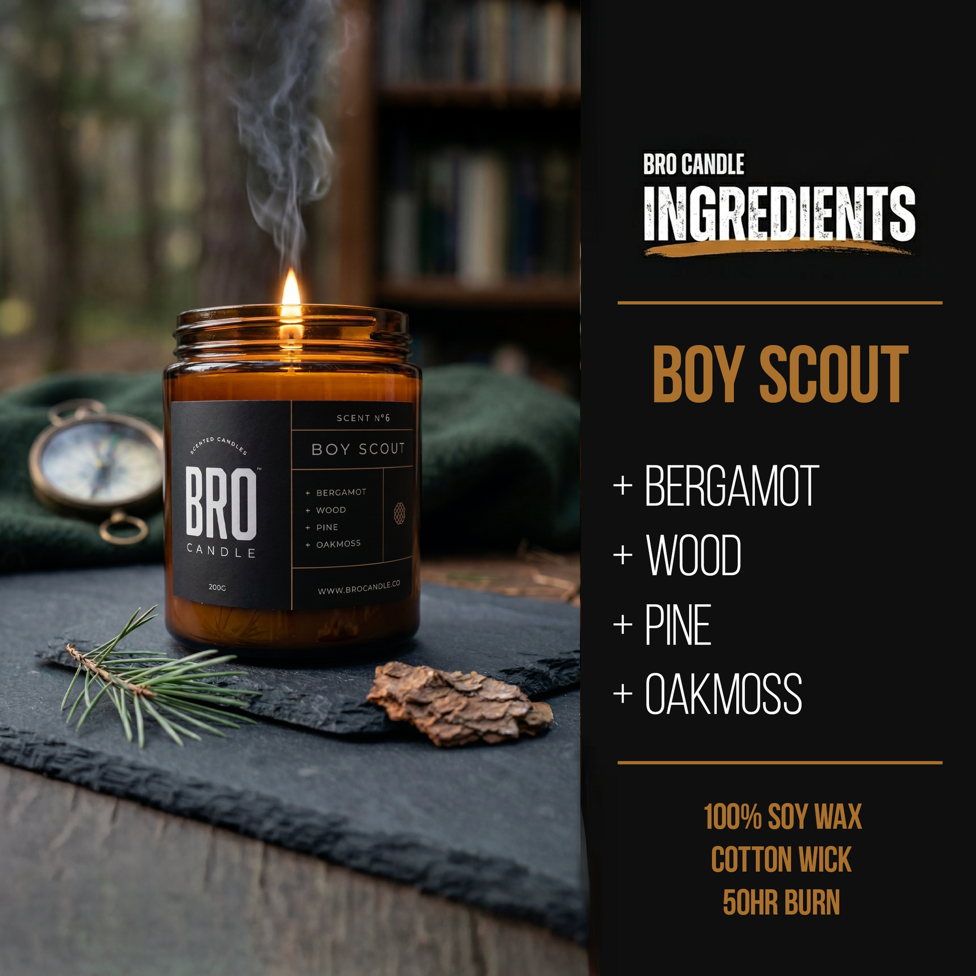 The Boy Scout Campfire & Pine Scented Candle