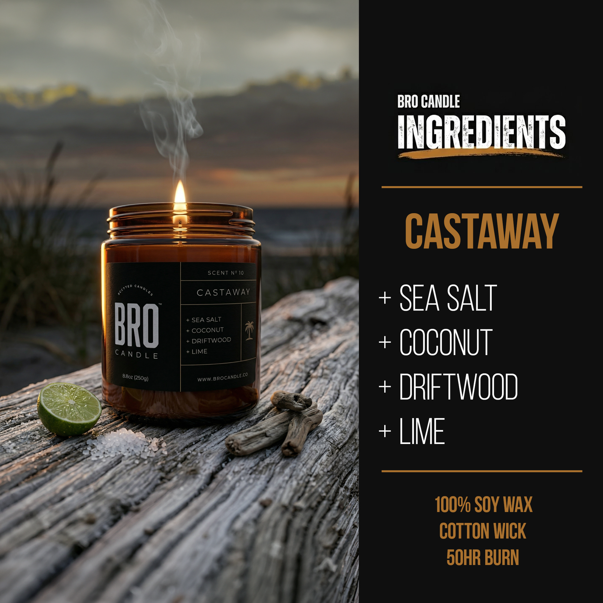 The Castaway Sea Salt & Coconut Scented Candle