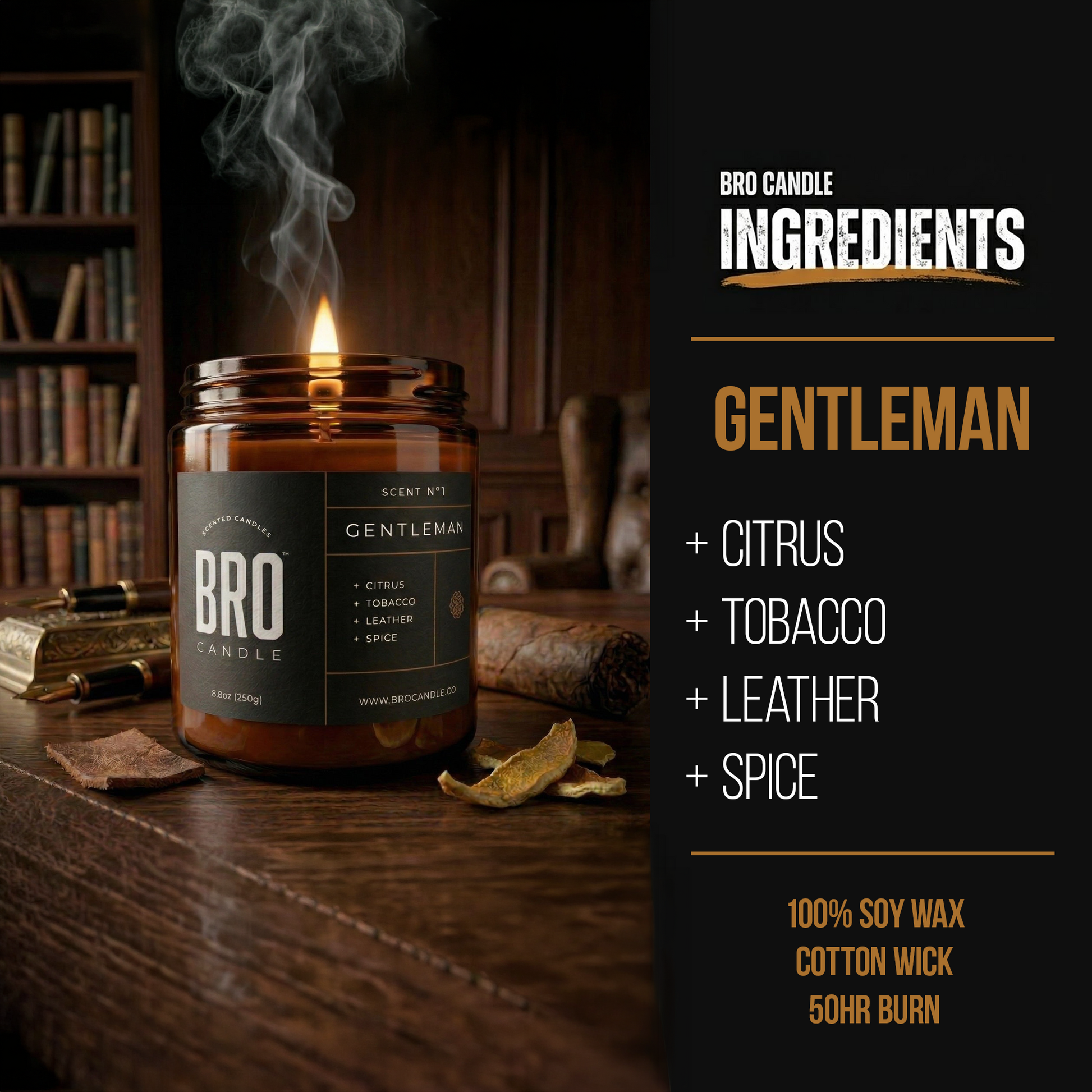 The Gentleman Tobacco & Leather Scented Candle