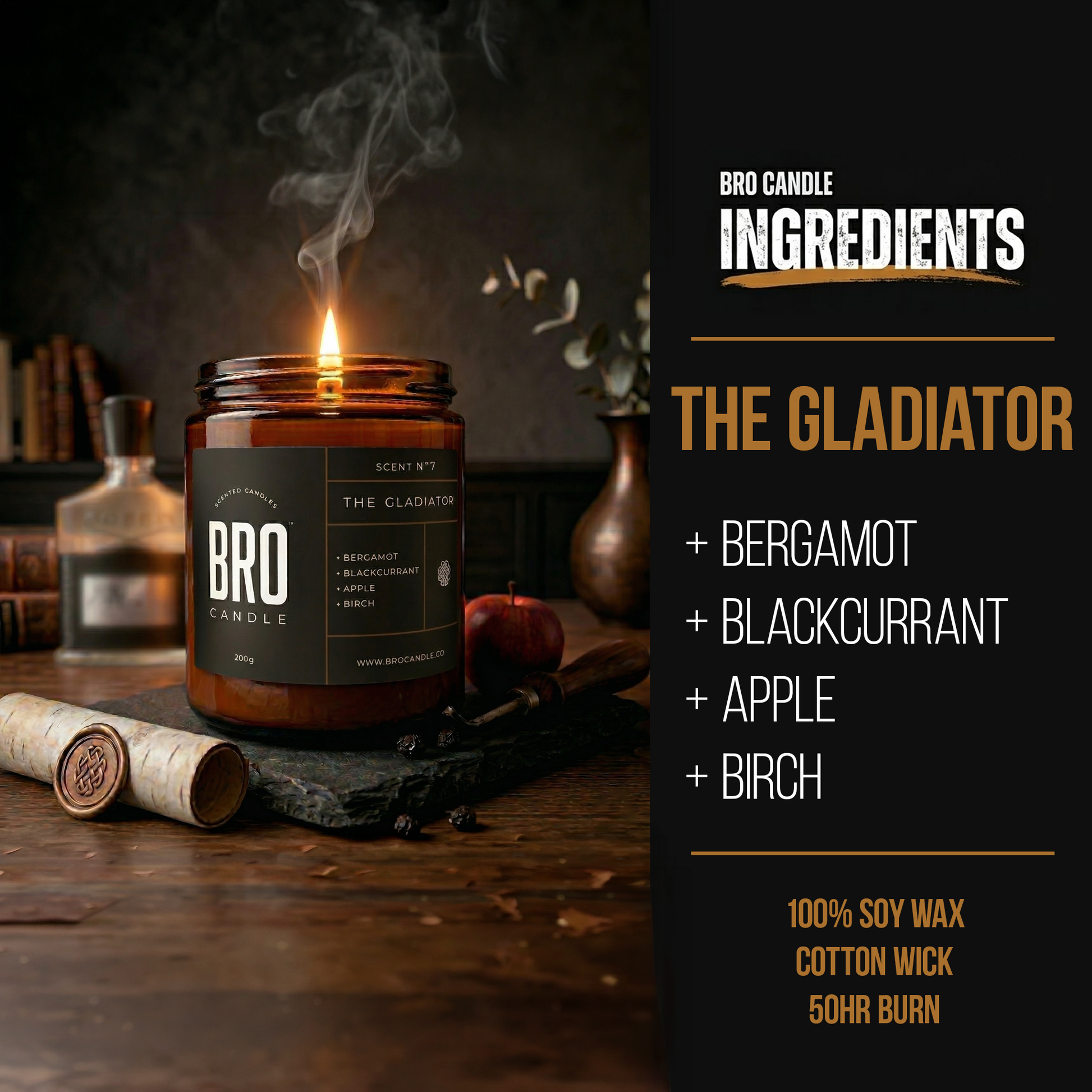 The Gladiator Bergamot & Birch Scented Candle