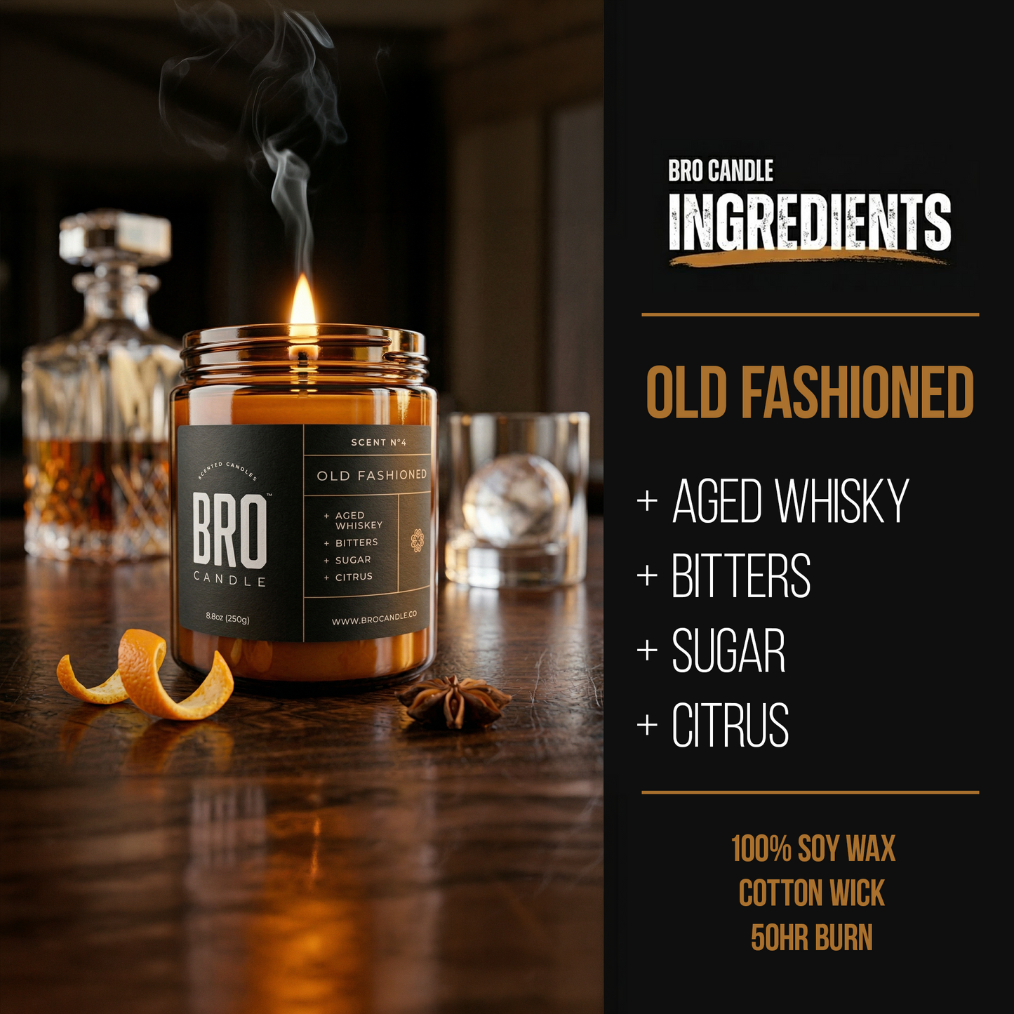 The Old Fashioned Whisky & Citrus Scented Candle