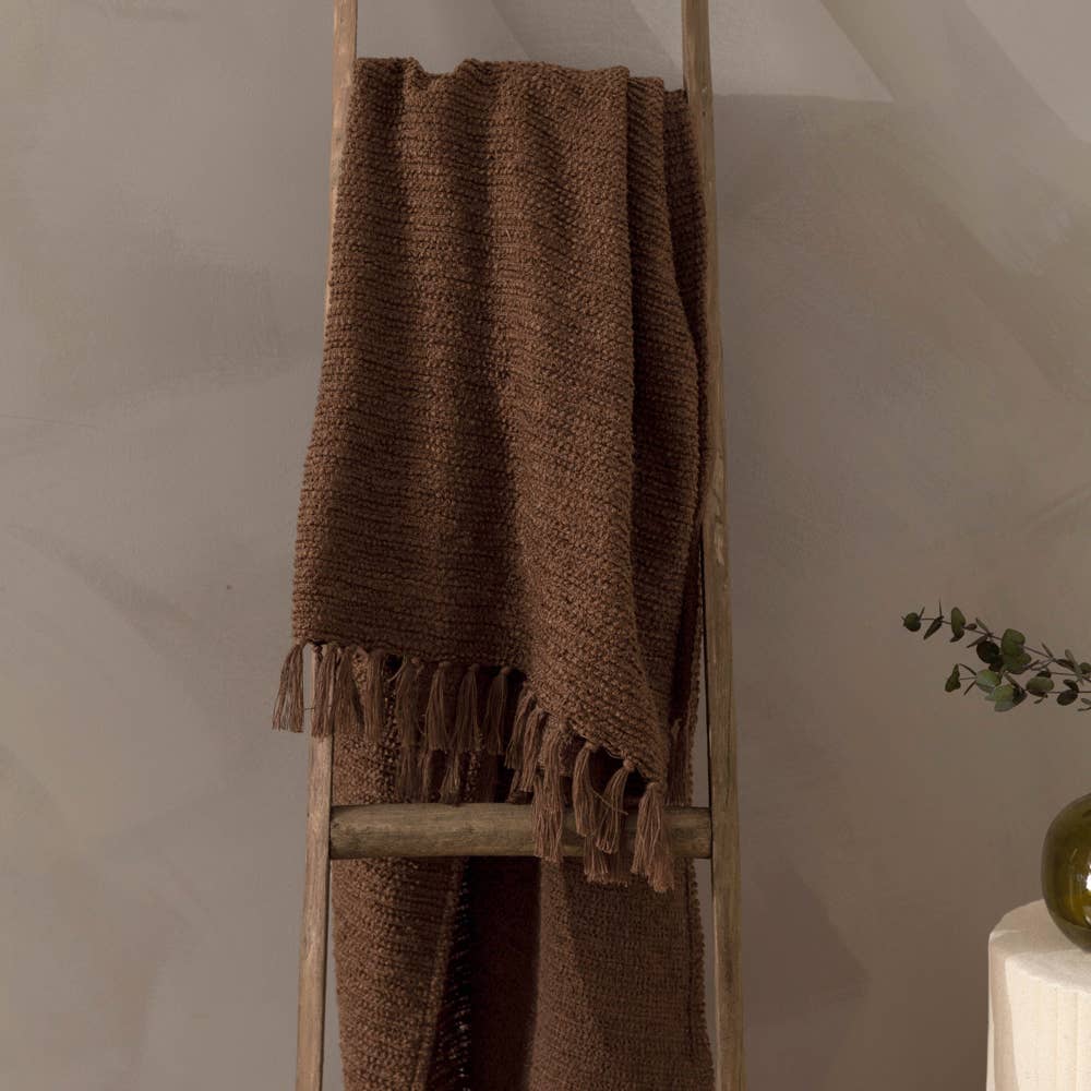 Candar Textured Bouclé Throw - Cocoa, 130 × 170cm