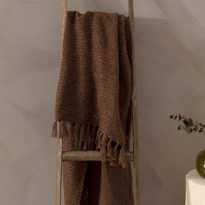 Candar Textured Bouclé Throw - Cocoa, 130 × 170cm