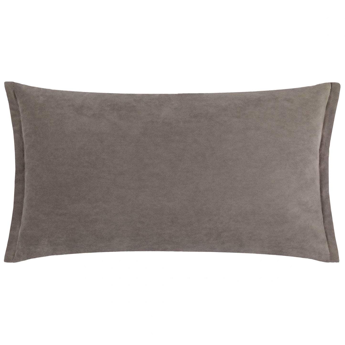 Merton Rectangular Velvet Cushion - Taupe, Feather Filled, 30 × 50cm