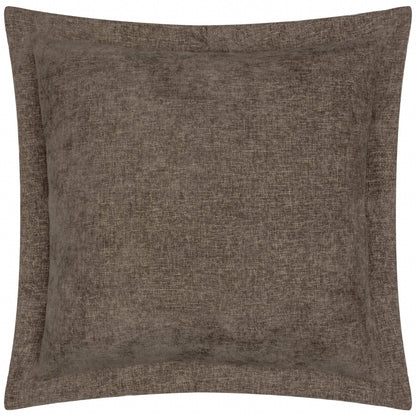Dune Chenille Cushion - Mole, Feather Filled, 50 × 50cm