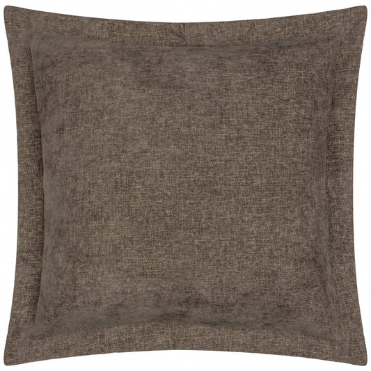 Dune Chenille Cushion - Mole, Feather Filled, 50 × 50cm