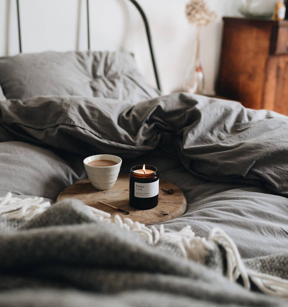 Bloom Rose Geranium & Lavender Essential Oil Soy Candle, 180ml