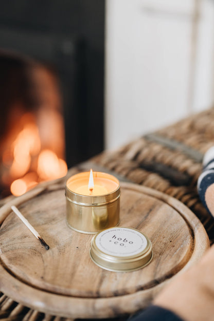 Christmas Frankincense & Myrrh Gold Travel Tin Soy Candle