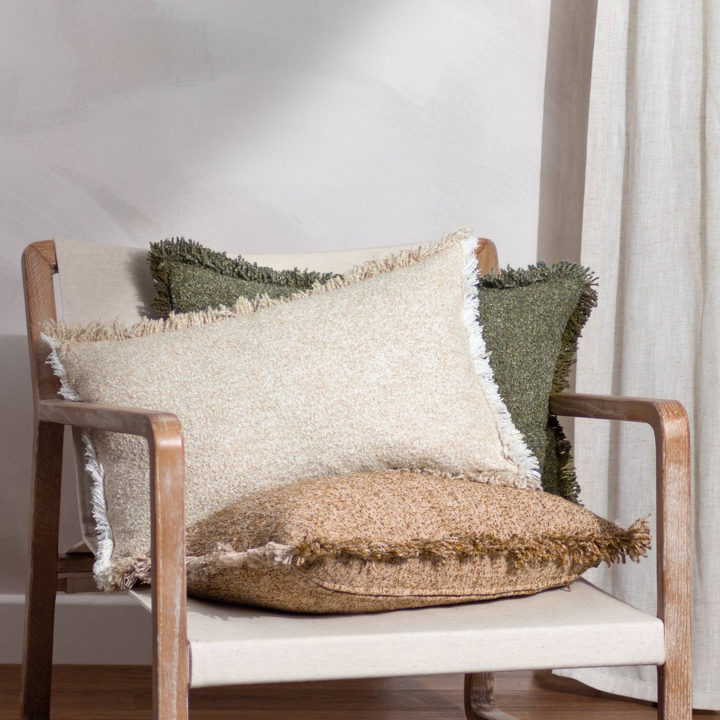 Doze Textured Cushion - Biscuit, Feather Filled, 40 × 60cm
