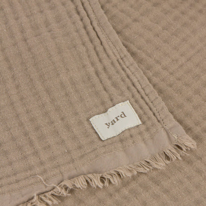 Lark Muslin Cotton Throw - Mole, 130 × 180cm