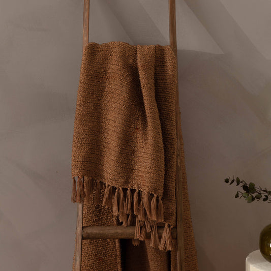 Candar Textured Bouclé Throw - Ginger, 130 × 170cm
